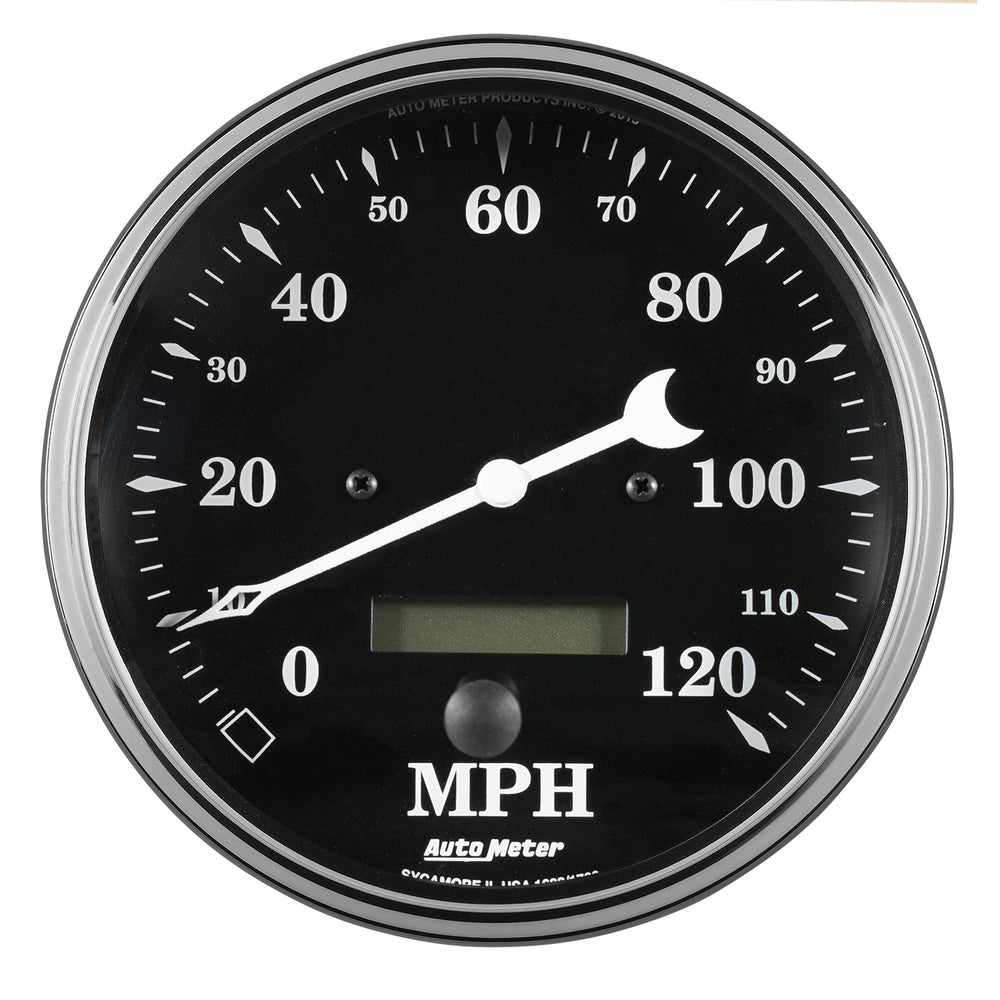 AutoMeter 5" Speedometer, 0-120 MPH, Elec. Prog. W/ Lcd Odo, Old Tyme Black