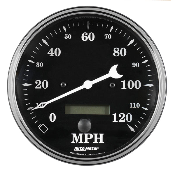 AutoMeter 5" Speedometer, 0-120 MPH, Elec. Prog. W/ Lcd Odo, Old Tyme Black