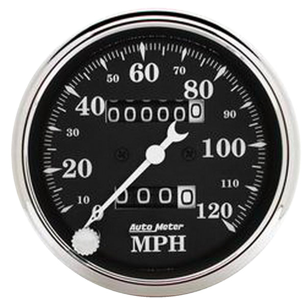 AutoMeter Indicateur de vitesse 3-1/8 po, 0-120 MPH, Old Tyme Black