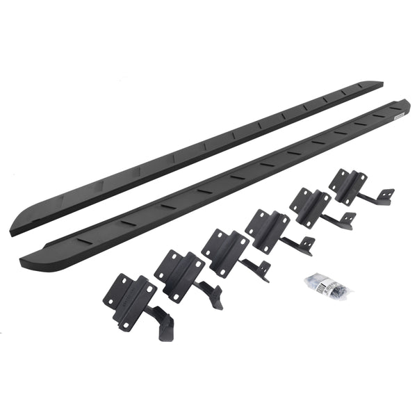 Go Rhino Ensemble complet de marchepieds RB10 Slim Line 80 po 2015-2026 F-150/2017-2026 F-250/F-350 Super Cab - revêtement en poudre texturé (63417780SPC)