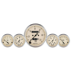 AutoMeter 5 PC. Gauge Kit, 3-1/8" & 2-1/16", Mech. Speedo., Wtmp & Oilp, Antq Beige