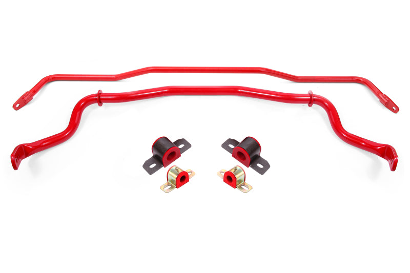 BMR Ensemble de barres stabilisatrices avant et arrière avec coussinets 15-22 S550 Mustang - rouge