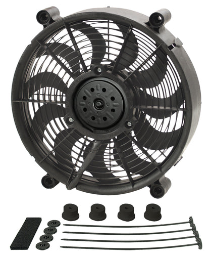 12" High Output Single RAD Pusher/Puller Fan with Standard Mount Kit — Black (18212)