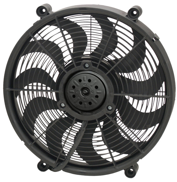 Derale 17" High Output Single RAD Pusher/Puller Fan with Standard Mount Kit — Black (18217)
