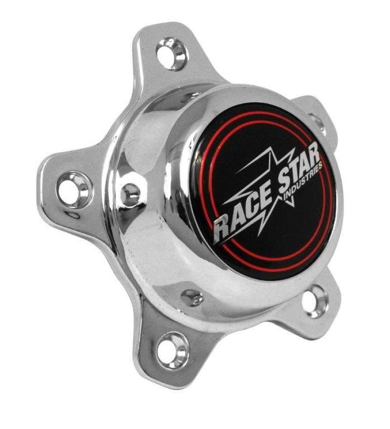 Race Star Capuchon d'écrous de roue pour 5 écrous court en plastique chrome (médaillon et vis inclus)