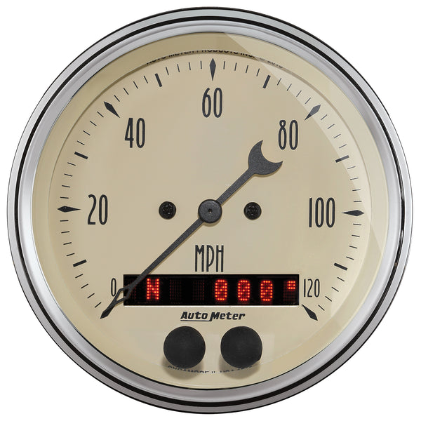 AutoMeter Indicateur de vitesse GPS 3-3/8 po, 0-120 MPH, Antique Beige
