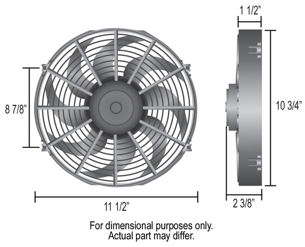Derale Ventilateur électrique Dyno-Cool 10" à pales courbes