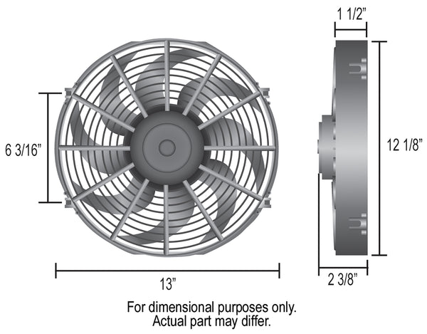Derale 12" Dyno-Cool Curved Blade Electric Fan
