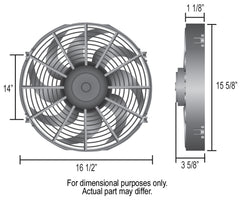 Derale 16" Dyno-Cool Curved Blade Electric Fan