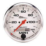 3-3/4" SPEEDOMETER, 0-120 MPH, WHITE, PRO-CYCLE