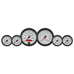 AutoMeter 6 PIECE BAGGER KIT, 160 MPH/0-10,000RPM/100 PSI/140-280 F/8-18V/280E-0F,WHITE Gauge Set (19501)