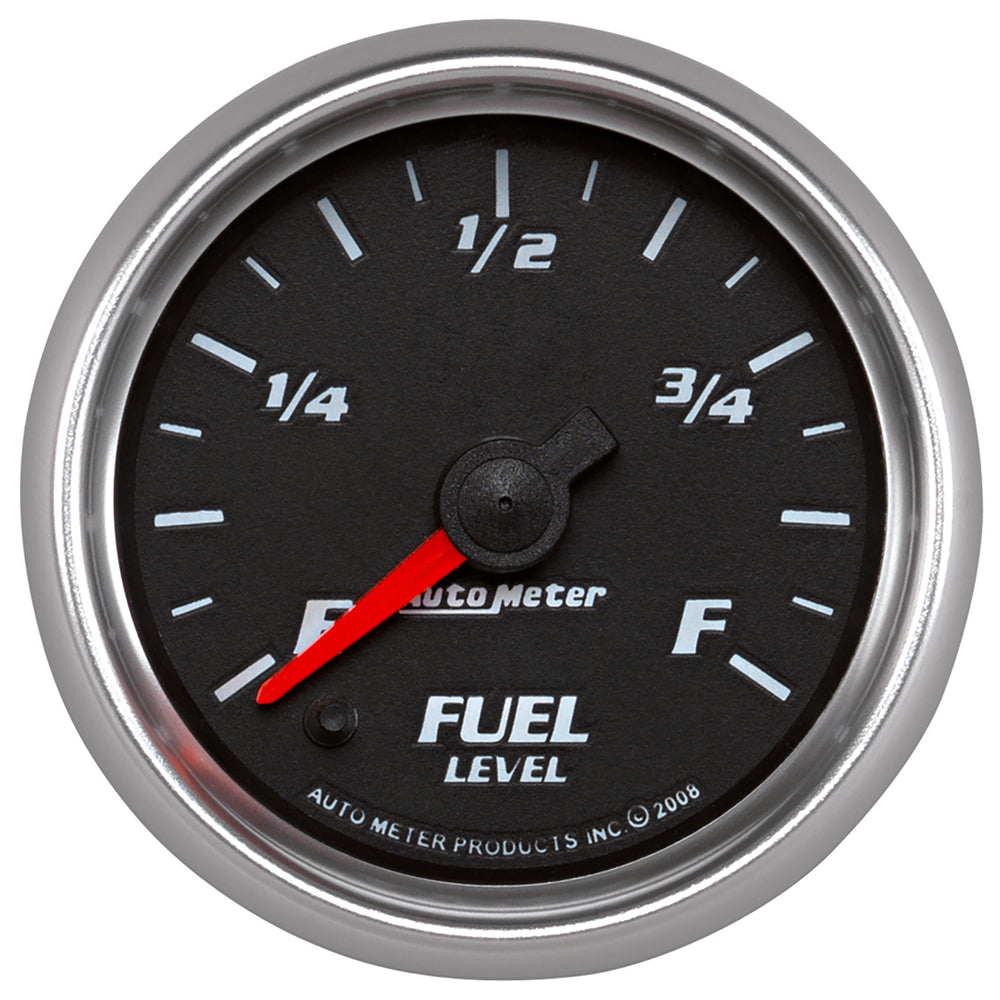 AutoMeter 2-1/16" Fuel Level, Programmable 0-280 Ohm, Black, Pro-Cycle
