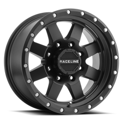 Raceline 935B Defender 17x9in / 8x170 BP / 0mm Offset / 130.81mm Bore - Satin Black Wheel
