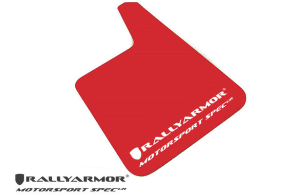 Rally Armor Garde-boue UR Motorsport Spec à ajustement universel (sans quincaillerie) - rouge avec logo blanc