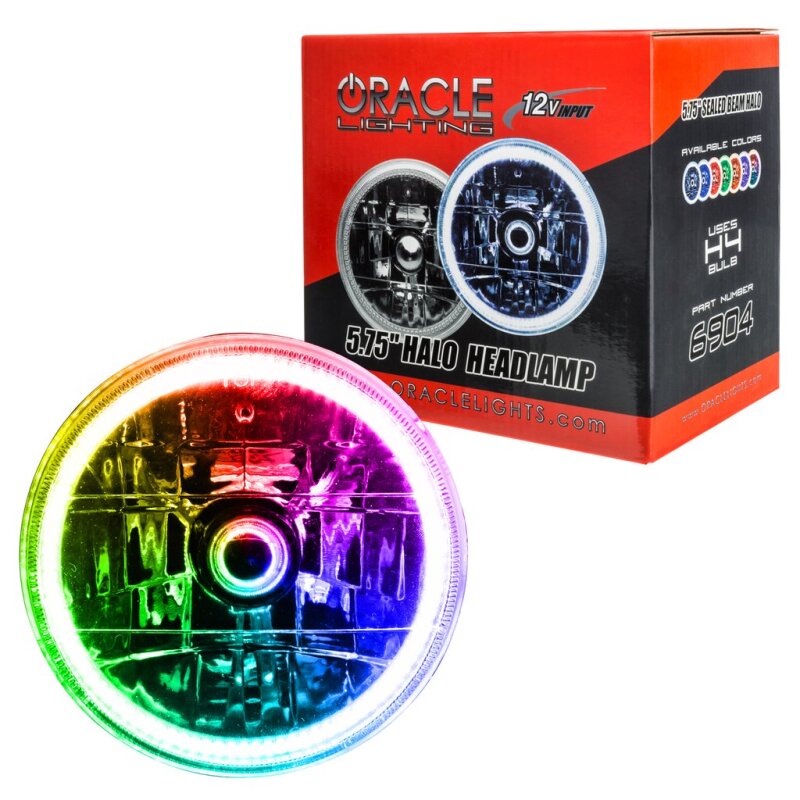 Oracle Phare scellé 5.75 po à éclairage préinstallé - halo ColorSHIFT