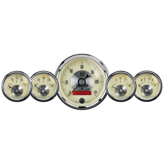 AutoMeter 5 PC. Gauge Kit, 3-3/8" & 2-1/16", Elec. Speedo W/Lcd Odo, Prestige Antq. Ivory