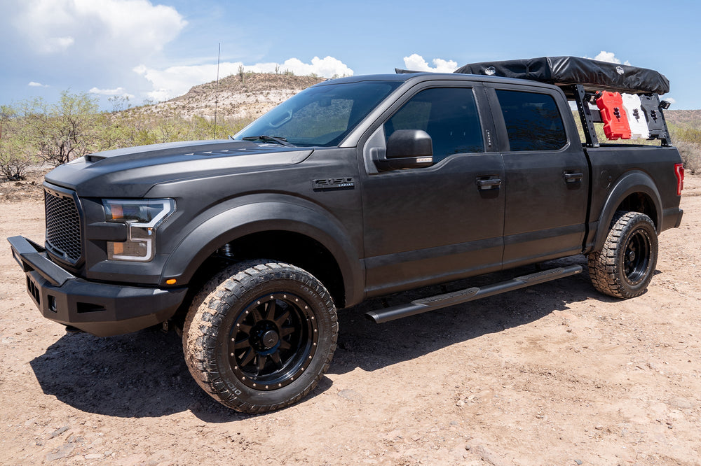 Raptor Series Oval Running Boards Black Textured Aluminum - Part# 2003-0366BT