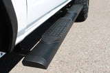 Raptor 2021+ Bronco 4Door 5 In Oval Style Slide Track Running Boards Black Textured Aluminum
