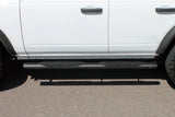 Raptor 2021+ Bronco 4Door 5 In Oval Style Slide Track Running Boards Black Textured Aluminum