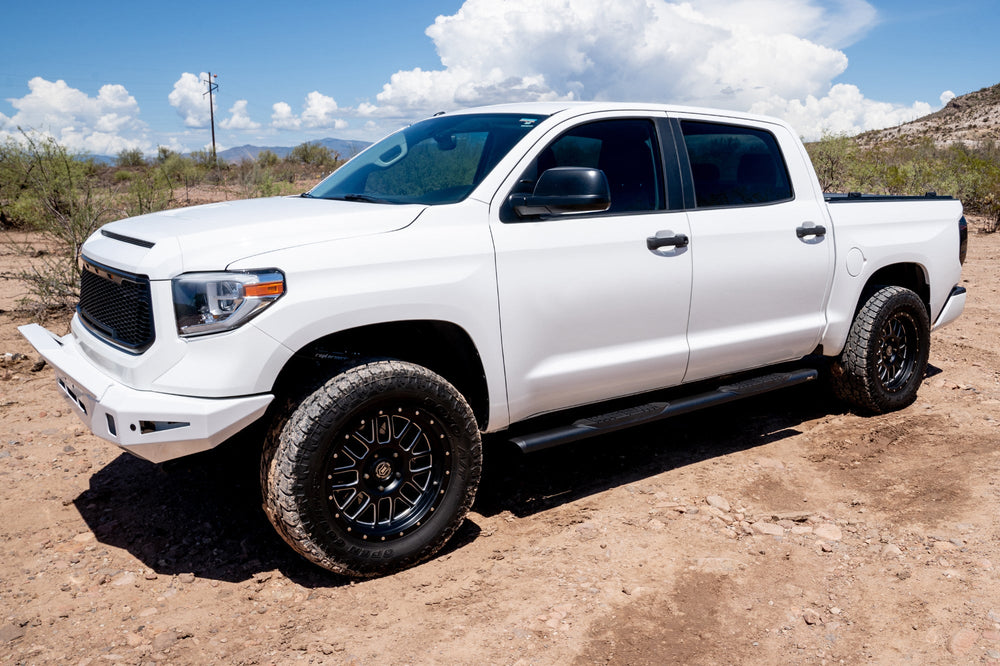 Raptor Series Oval Running Boards Black Textured Aluminum - Part# 2004-0367BT — 2005-2023 Toyota Tacoma