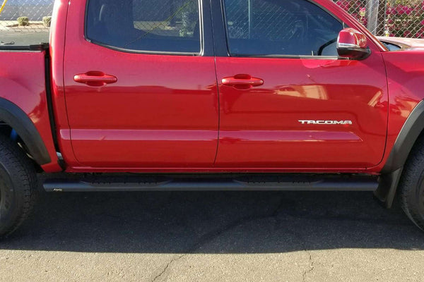 Raptor Series Oval Running Boards Black Textured Aluminum - Part# 2004-0378BT — 2005-2023 Toyota Tacoma