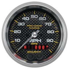 AutoMeter Gauge, Speedometer, 3 3/8", 100MPH, GPS, Marine Carbon Fiber