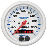 3-3/8" GPS SPEEDOMETER, 0-200 MPH, MARINE SILVER ULTRA-LITE