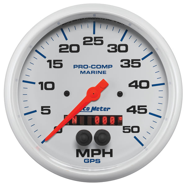AutoMeter 5" GPS Speedometer, 0-50 MPH, Marine White