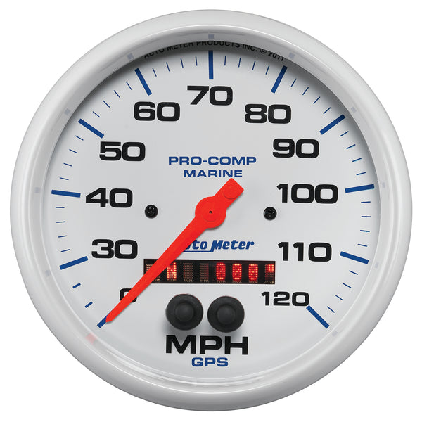 AutoMeter 5" GPS Speedometer, 0-120 MPH, Marine White