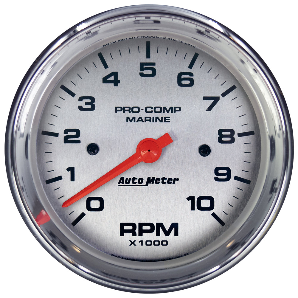 AutoMeter 3-3/8" IN-Dash Tachometer, 0-10,000 RPM, Marine Chrome Ultra-Lite
