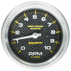 AutoMeter 3-3/8" IN-Dash Tachometer, 0-10,000 RPM, Marine Carbon Fiber