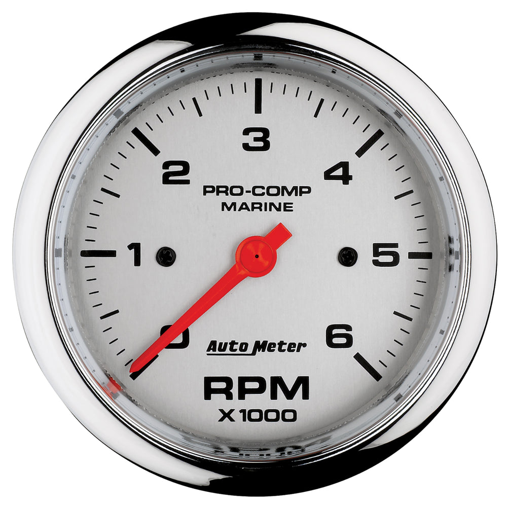 AutoMeter 3-3/8" IN-Dash Tachometer, 0-6,000 RPM, Marine Chrome Ultra-Lite