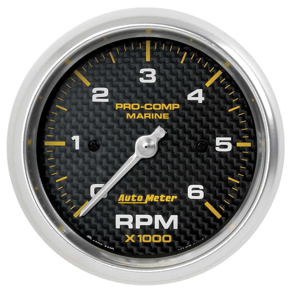 AutoMeter 3-3/8" IN-Dash Tachometer, 0-6,000 RPM, Marine Carbon Fiber