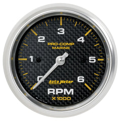 AutoMeter 3-3/8" IN-Dash Tachometer, 0-6,000 RPM, Marine Carbon Fiber