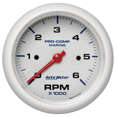 AutoMeter 3-3/8" IN-Dash Tachometer, 0-6,000 RPM, Marine White