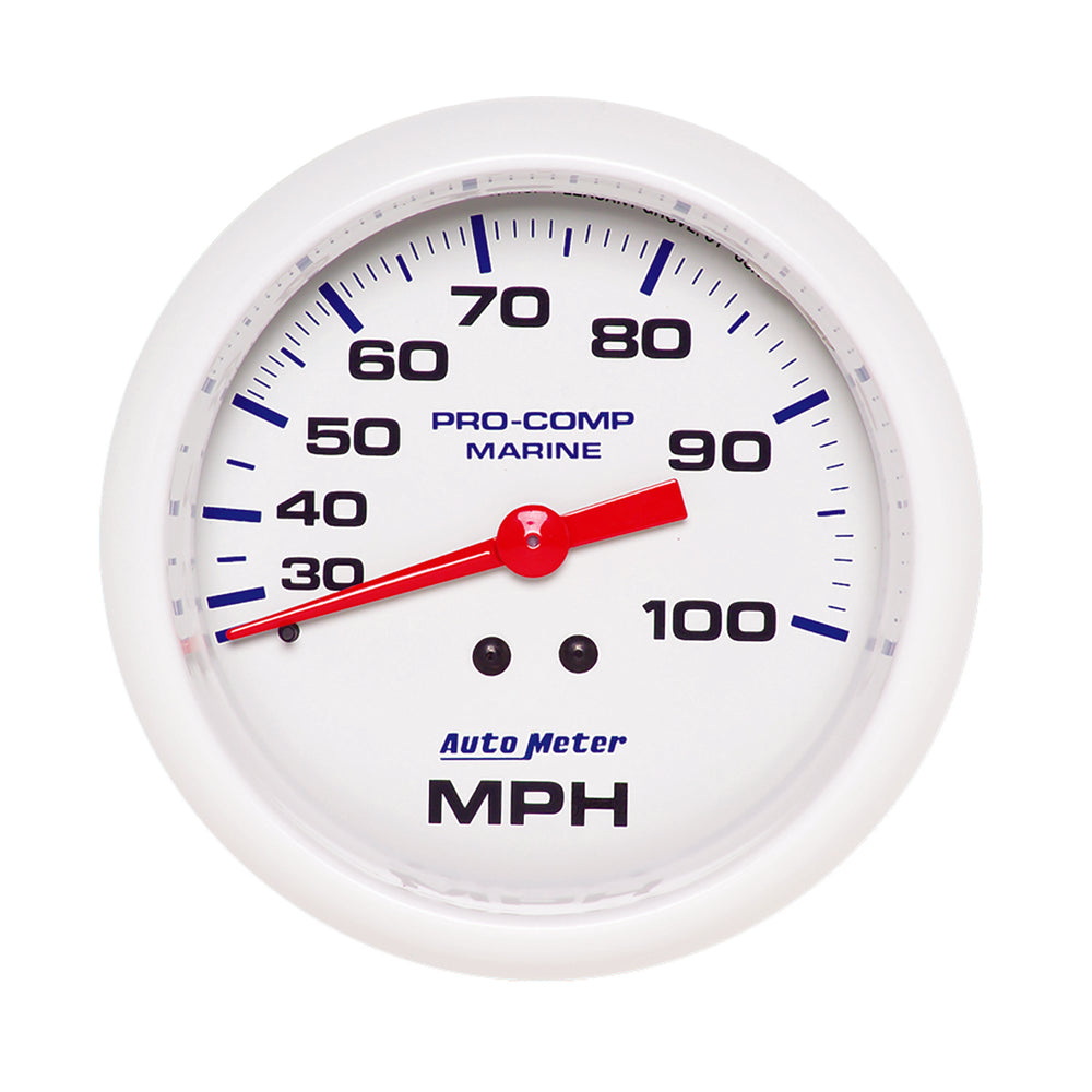 AutoMeter 3-3/8" Mechanical Speedometer, 0-100 MPH, Marine White