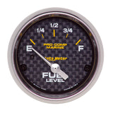 GAUGE, FUEL LEVEL, 2 1/16", 240OE TO 33OF, ELEC, MARINE CARBON FIBER