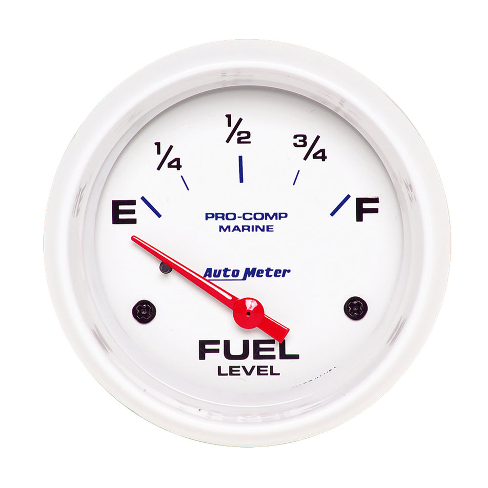 AutoMeter 2-5/8" Fuel Level, 240-33 Ohm, Marine White