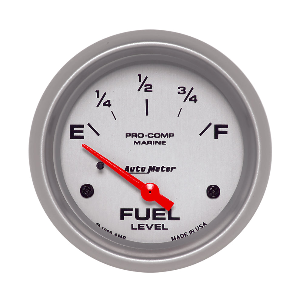 AutoMeter 2-5/8" Fuel Level, 240-33 Ohm, Marine Silver Ultra-Lite