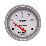 2-5/8" FUEL LEVEL, 240-33 Ohm, MARINE SILVER ULTRA-LITE