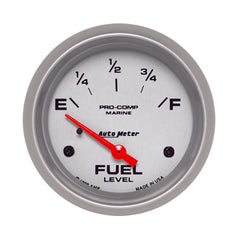 AutoMeter 2-5/8" Fuel Level, 240-33 Ohm, Marine Silver Ultra-Lite
