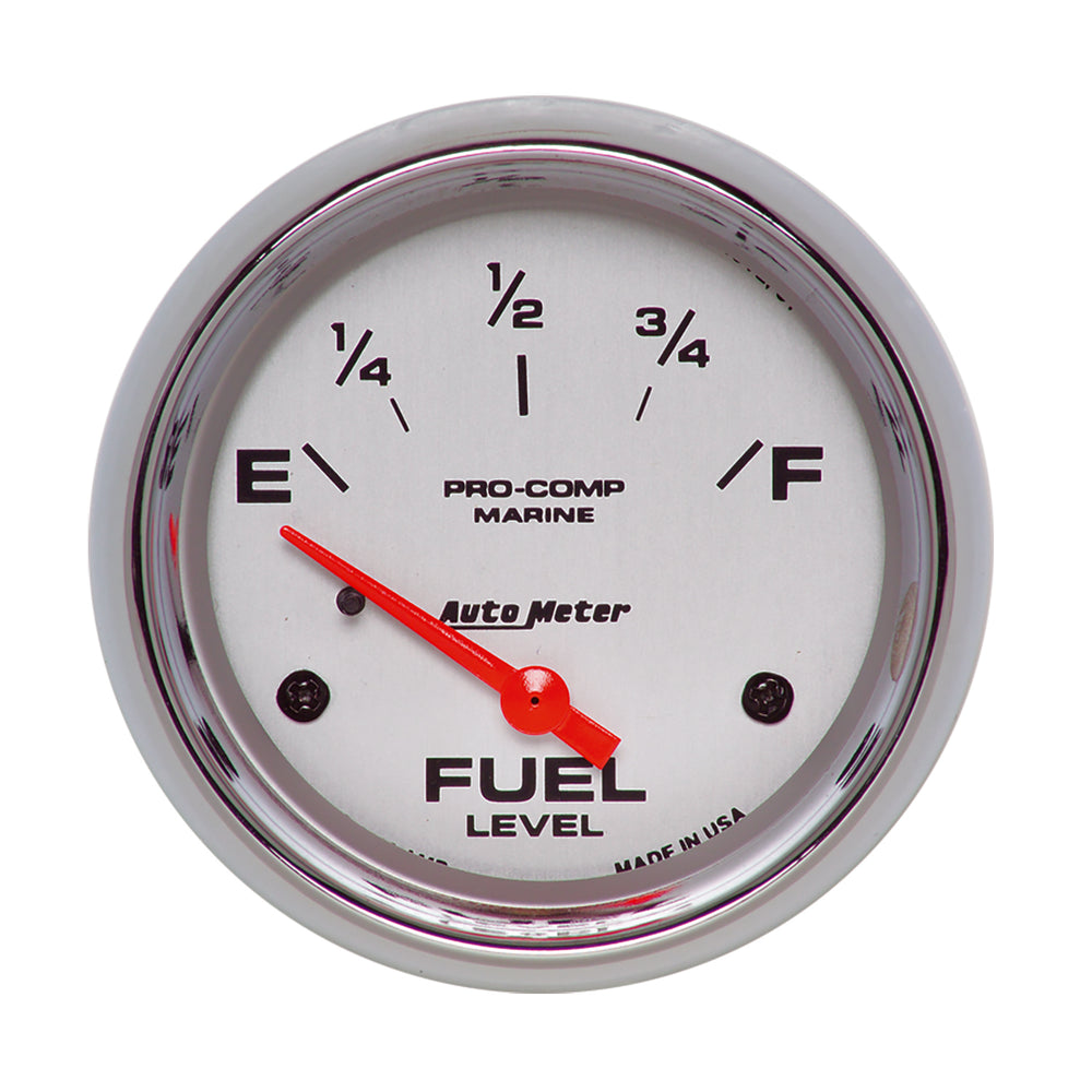 AutoMeter 2-5/8" Fuel Level, 240-33 Ohm, Marine Chrome Ultra-Lite