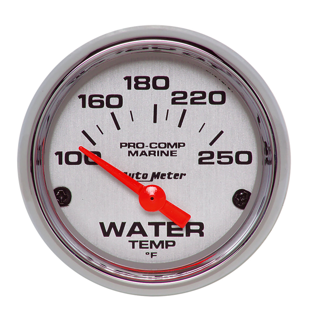 AutoMeter 2-1/16" Water Temperature, 100-250 F, Marine Chrome Ultra-Lite