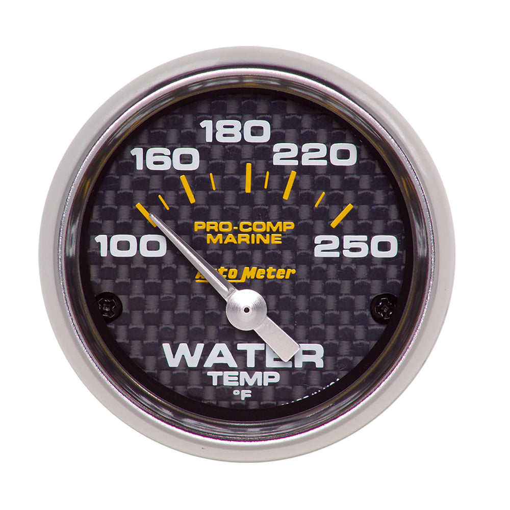AutoMeter 2-1/16" Water Temperature, 100-250 F, Marine Carbon Fiber