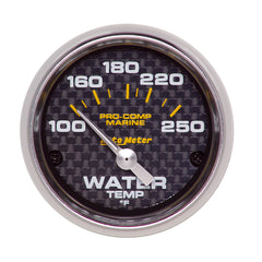 AutoMeter 2-1/16" Water Temperature, 100-250 F, Marine Carbon Fiber