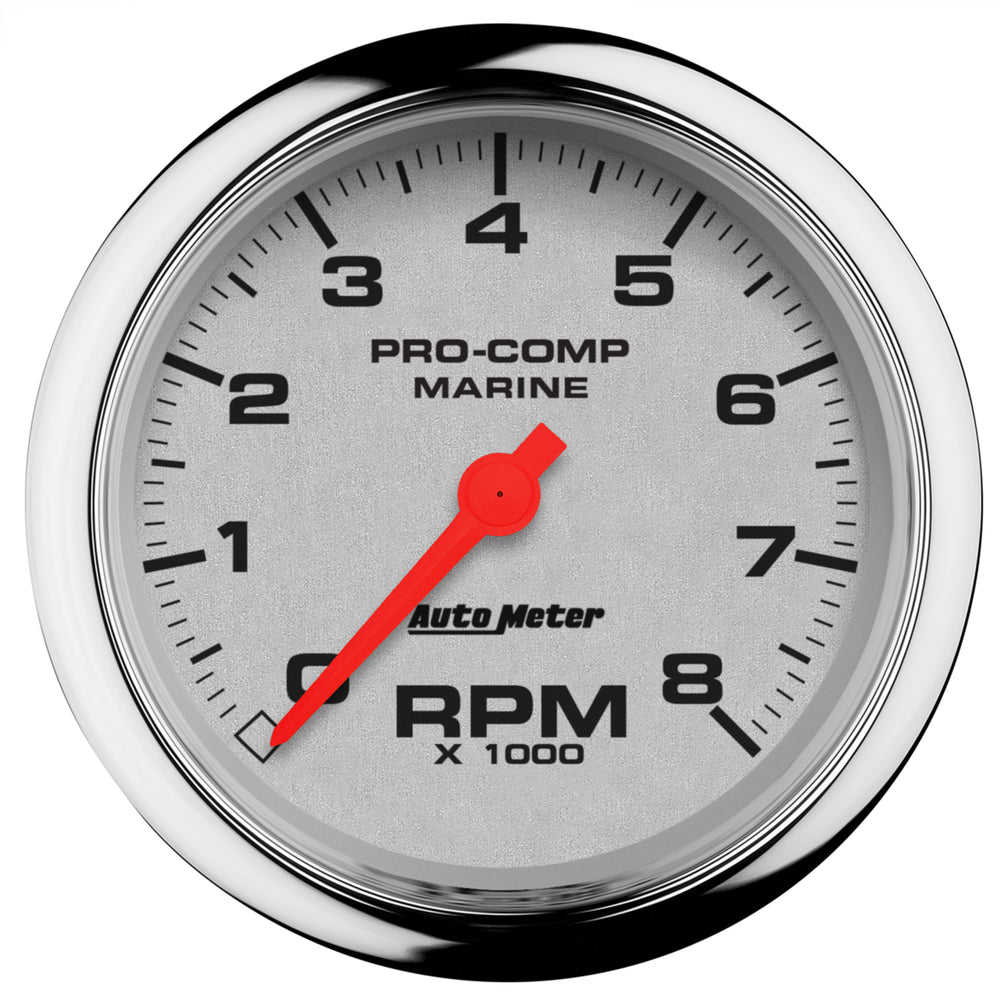 AutoMeter 3-3/8" IN-Dash Tachometer, 0-8,000 RPM, Marine Chrome Ultra-Lite