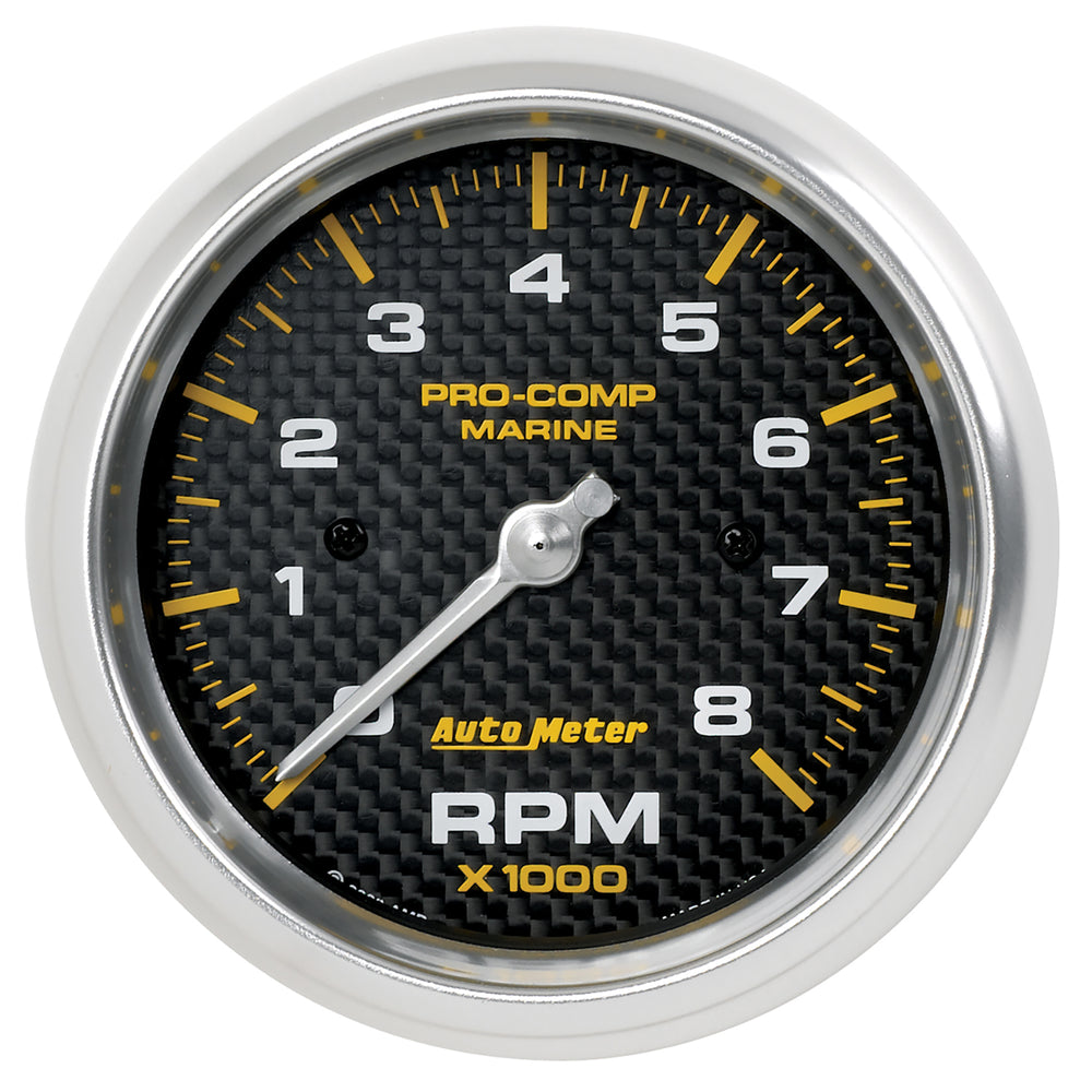 AutoMeter 3-3/8" IN-Dash Tachometer, 0-8,000 RPM, Marine Carbon Fiber