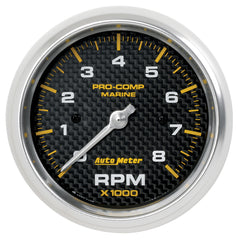 AutoMeter 3-3/8" IN-Dash Tachometer, 0-8,000 RPM, Marine Carbon Fiber