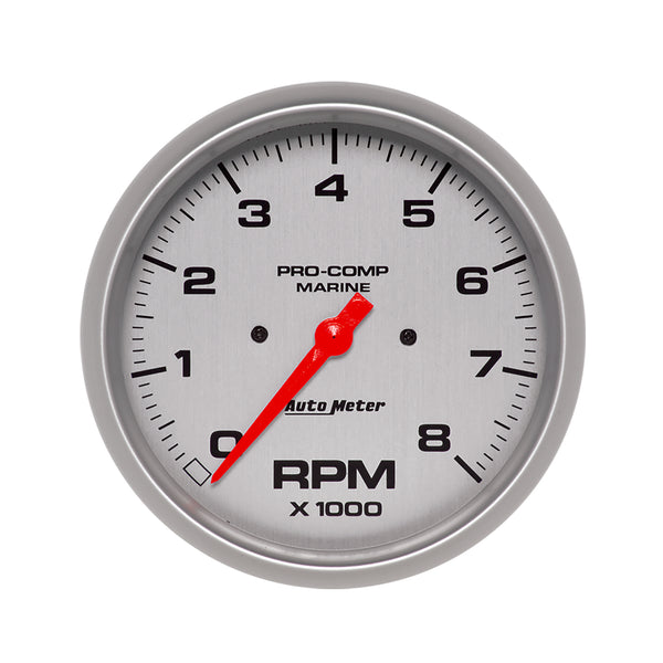 AutoMeter 5" IN-Dash Tachometer, 0-8,000 RPM, Marine Silver Ultra-Lite