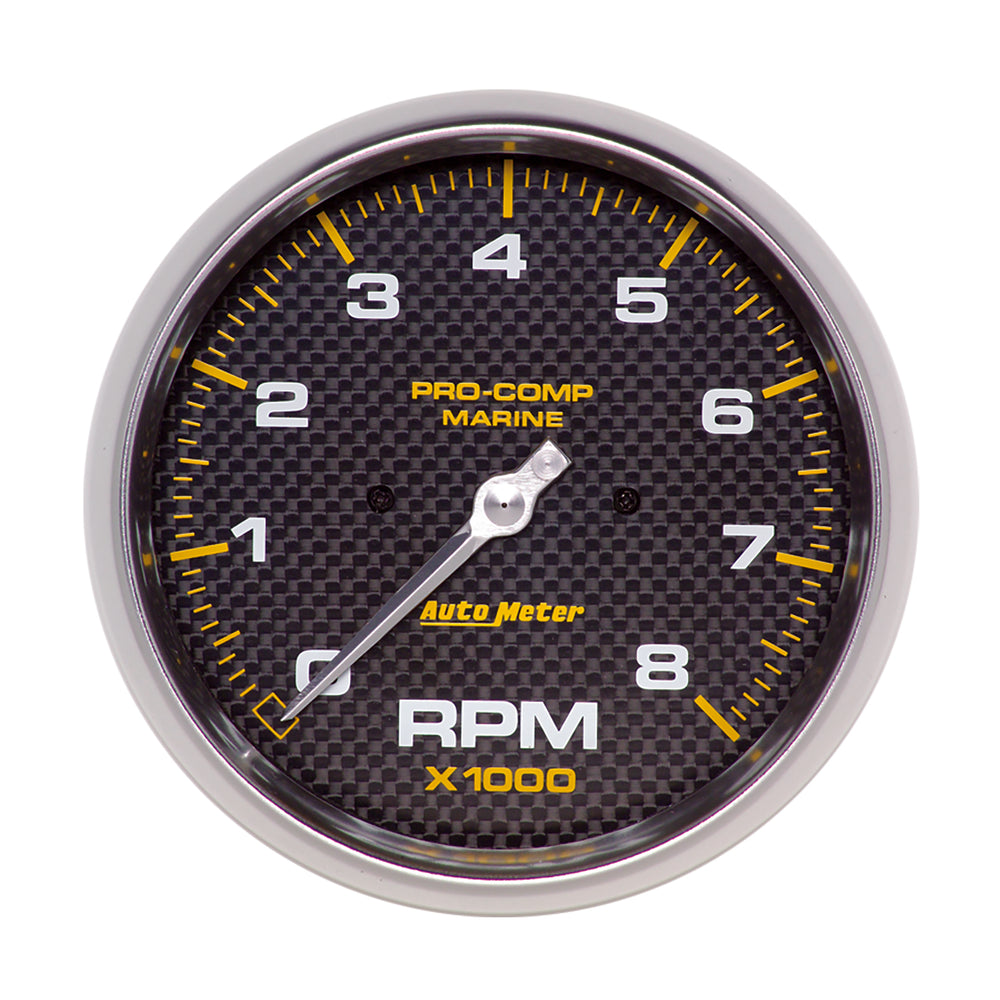 AutoMeter 5" IN-Dash Tachometer, 0-8,000 RPM, Marine Carbon Fiber